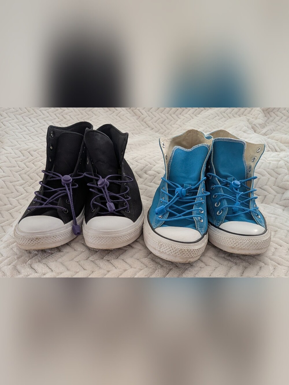 Lot Of 2 Converse High Tops Men's Sneakers Size 13 Black & Sky Blue